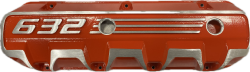 Chevrolet Performance Parts - 19421390 - Cast Aluminum Valve Covers with "632", Big Block Chevy, Tall, Orange Powder Coat - Image 2