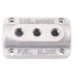 Edelbrock - Edelbrock Triple Outlet Fuel Block Kit 1285 - Image 1