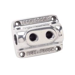 Edelbrock - Edelbrock Polished Dual Outlet Fuel Block Kit 12801 - Image 2