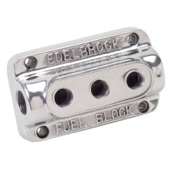 Edelbrock - Edelbrock Polished Triple Outlet Fuel Block Kit 12851 - Image 2