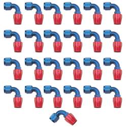 Russell - Russell 6AN ProClassic Swivel 90 Degree 1/2" Radius Hose End, Red/Blue Finish - 25 Pack 610168 - Image 1