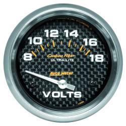 AutoMeter - AutoMeter Carbon Fiber Electric Voltmeter Gauge 4891 - Image 1