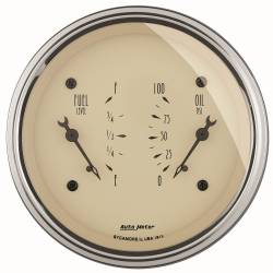 AutoMeter - AutoMeter Antique Beige Oil/Fuel Dual Gauge 1813 - Image 1