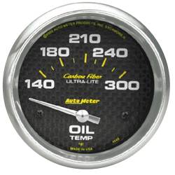 AutoMeter - AutoMeter Carbon Fiber Electric Oil Temperature Gauge 4848 - Image 1