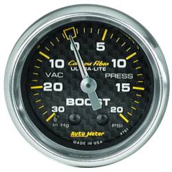 AutoMeter - AutoMeter Carbon Fiber Mechanical Boost/Vacuum Gauge 4701 - Image 1