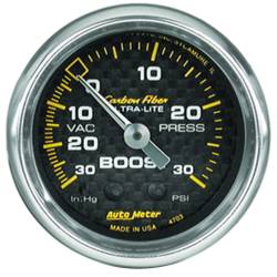 AutoMeter - AutoMeter Carbon Fiber Mechanical Boost/Vacuum Gauge 4703 - Image 1