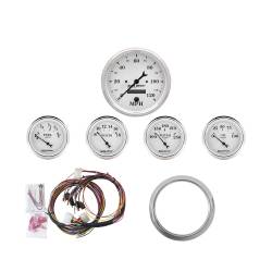 AutoMeter - AutoMeter Old Tyme White 5 Gauge Set MPH/OilP/Water/Volt/Fuel 7034-OTW - Image 1