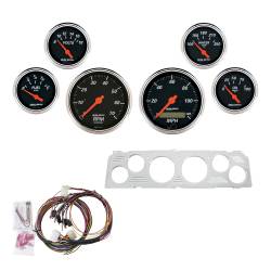 AutoMeter - AutoMeter Designer Black 6 Gauge Set RPM/MPH/OilP/Water/Volt/Fuel 7043-DB - Image 1