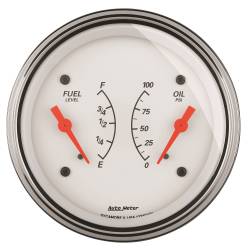 AutoMeter - AutoMeter Arctic White Oil/Fuel Dual Gauge 1324 - Image 1