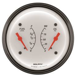 AutoMeter - AutoMeter Arctic White Oil/Fuel Dual Gauge 1324 - Image 2