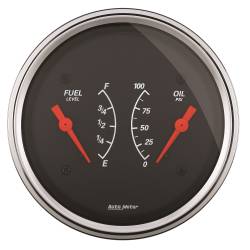 AutoMeter - AutoMeter Designer Black Oil/Fuel Dual Gauge 1434 - Image 1