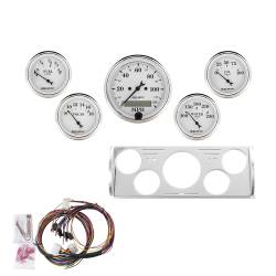 AutoMeter - AutoMeter Old Tyme White 5 Gauge Set MPH/Fuel/Oil/Wtr/Bat 7057-OTW - Image 1