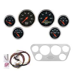 AutoMeter - AutoMeter Designer Black 6 Gauge Set RPM/MPH/OilP/Water/Volt/Fuel 7048-DB - Image 1