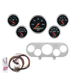 AutoMeter - AutoMeter Designer Black 5 Gauge Set MPH/OilP/Water/Volt/Fuel 7044-DB - Image 1