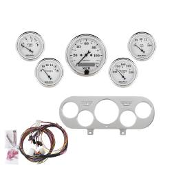 AutoMeter - AutoMeter Old Tyme White 5 Gauge Set MPH/Fuel/Oil/Wtr/Bat 7044-OTW - Image 1