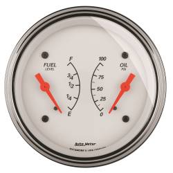 AutoMeter - AutoMeter Arctic White Oil/Fuel Dual Gauge 1313 - Image 1