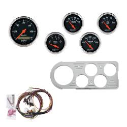 AutoMeter - AutoMeter Designer Black 5 Gauge Set MPH/OilP/Water/Volt/Fuel 7046-DB - Image 1