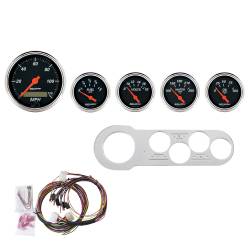 AutoMeter - AutoMeter Designer Black 5 Gauge Set MPH/OilP/Water/Volt/Fuel 7042-DB - Image 1