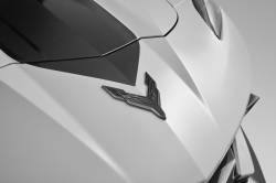 86563245 Front Crossed Flags Emblem in Carbon Flash Metallic