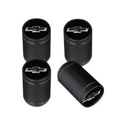 19434954 Wide Bottom License Plate Frame in Black Powder Coated Zinc with 3D Chevrolet Bowtie and Valve Stem Caps