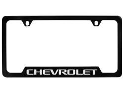 19330391 License Plate Frame in Black with Chrome Chevrolet Script