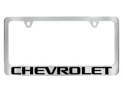19368098 License Plate Frame in Chrome with Black Chevrolet Script