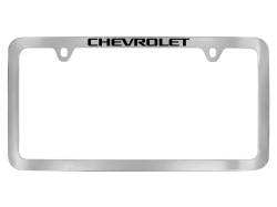 19368100 License Plate Frame in Chrome with Black Chevrolet Script 
