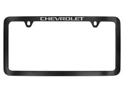 19368104 License Plate Frame in Black with Chrome Chevrolet Script