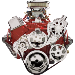 Billet Specialties - BSP13225 - Tru Trac Serpentine System Small Block Chevy With Alternator And P/S, No A/C, Polished Finish - Image 1